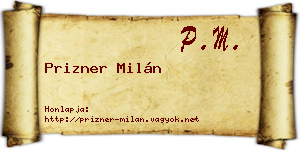 Prizner Milán névjegykártya