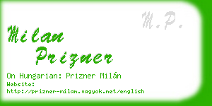 milan prizner business card